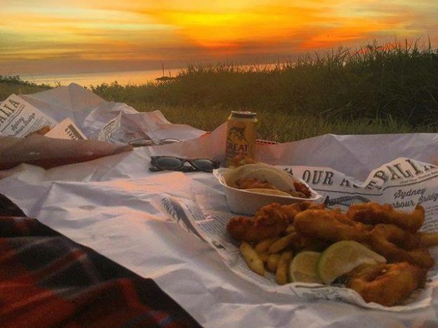 Australia, picnic al tramonto