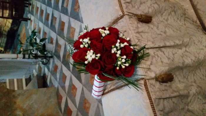 Bouquet da sposa in rosso